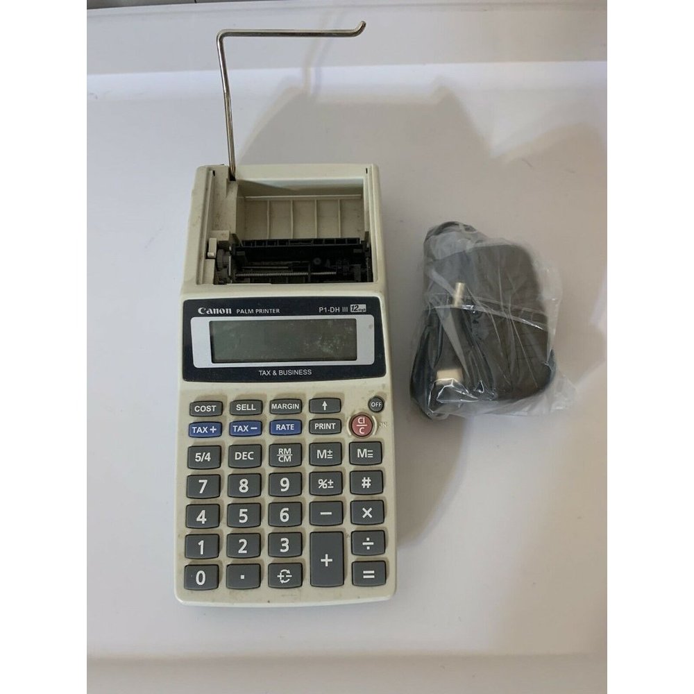 Vintage‎ Canon P1-DH III Palm Printer 12 Digit Tax & Business Calculator